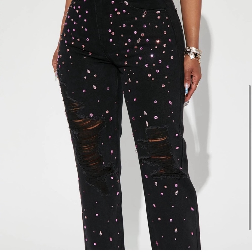 Pink Rhinestone Crystal Black - Picture 2 of 3
